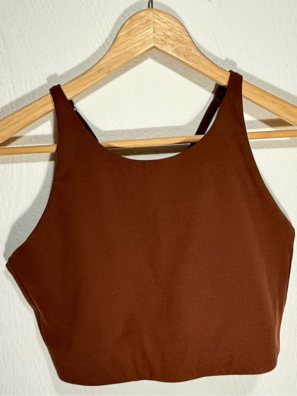 girlfriend collective Brown Compressive Topanga Halter Neck Cross-Strap Back Bra